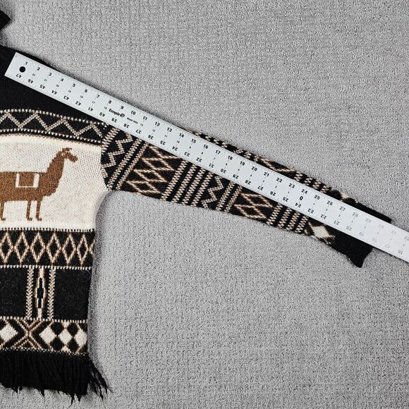 Zara Fancy‎ Collection Girls Alpaca Print Turtleneck Knit Sweater Fringed - Picture 6 of 8